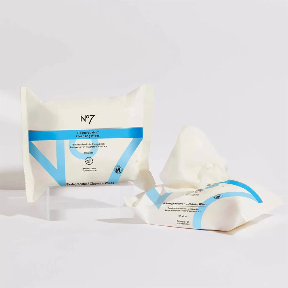 No7 vitamin B5 witch hazel fennel cleansing wipe refreshes and cleanses skin.