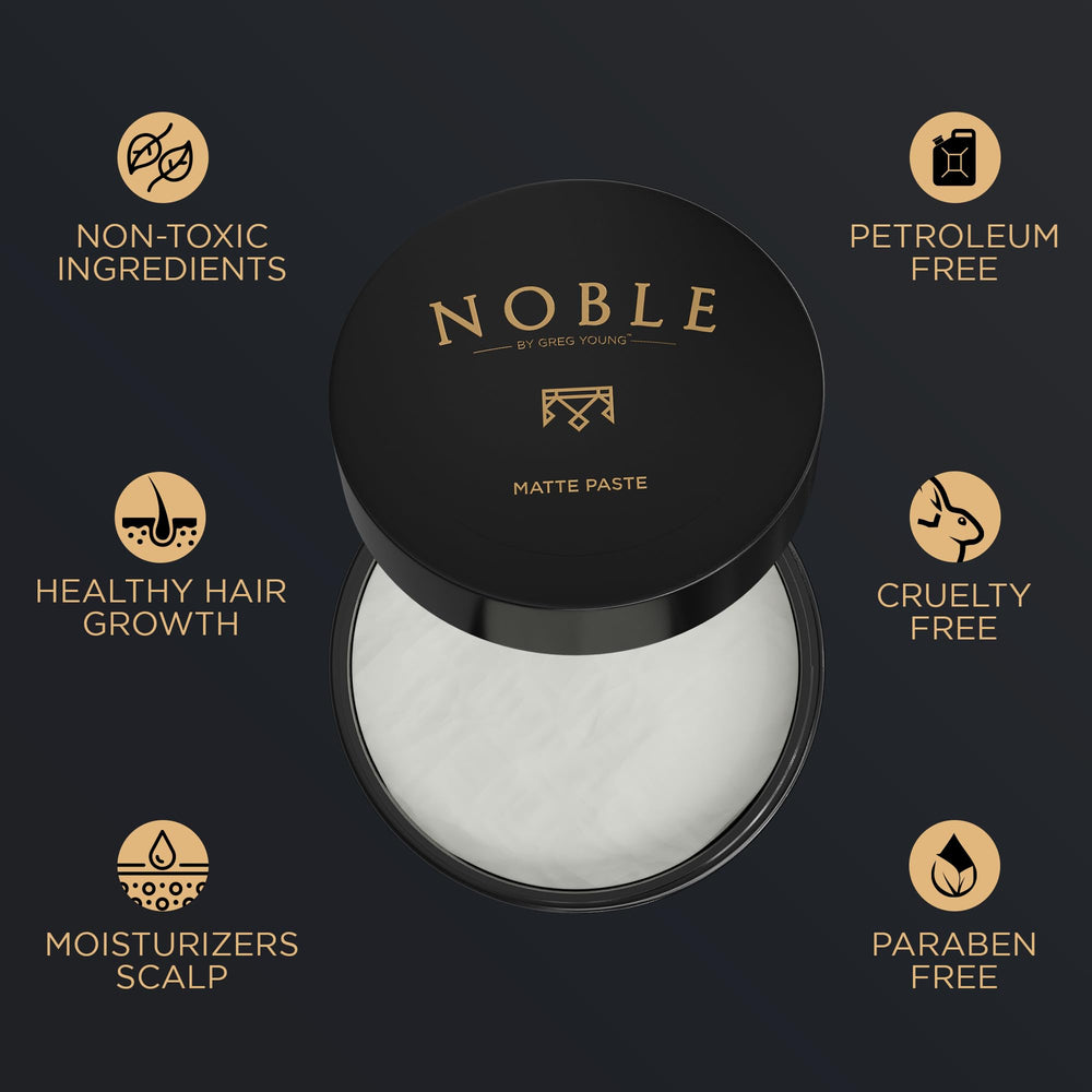 Noble By Greg Young reworkable, long-lasting matte paste captured during styling hold
