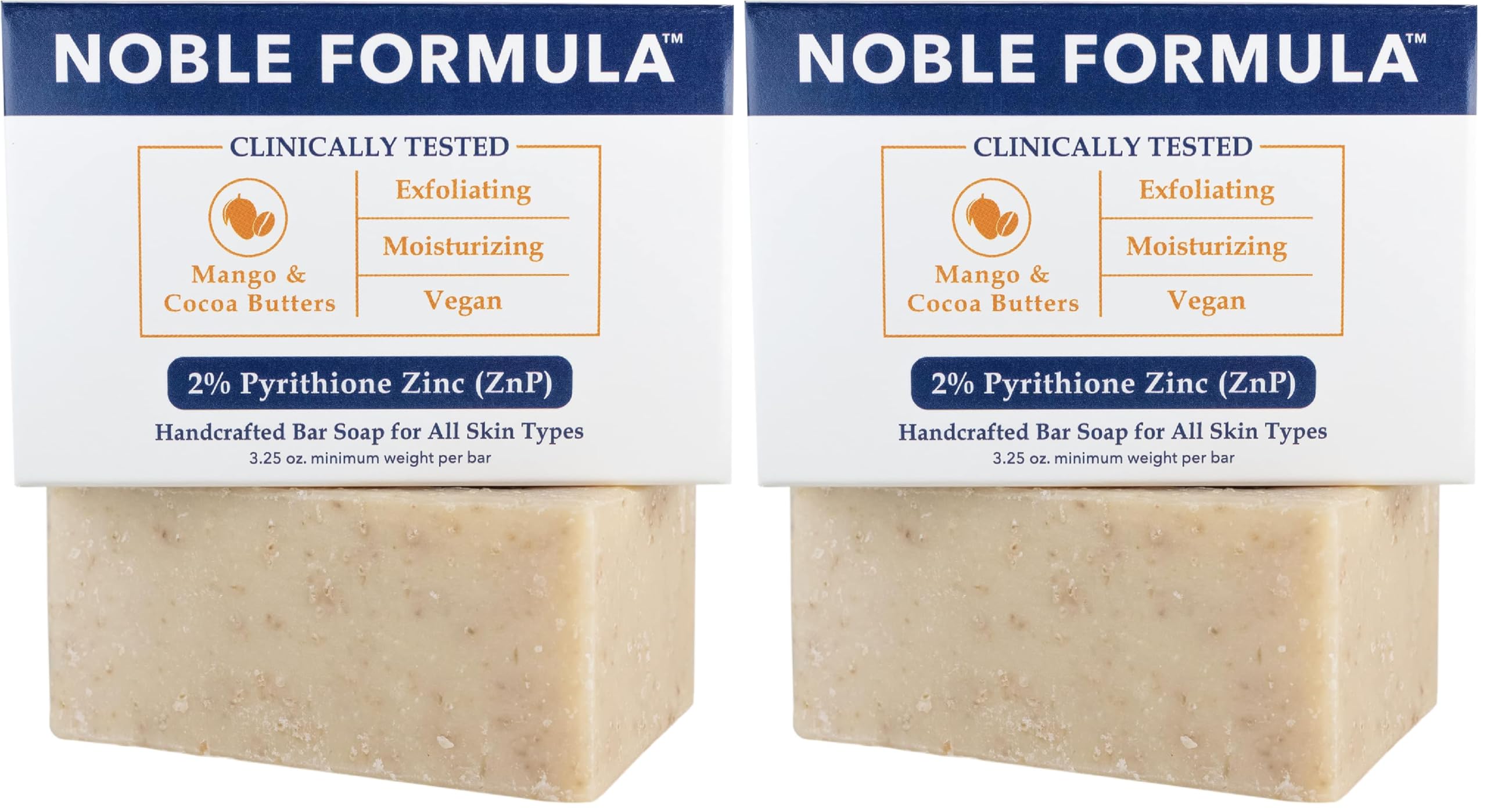 Noble Formula 2% zinc bar soap—whole bar—gentle cleansing helps remove oil and debris.