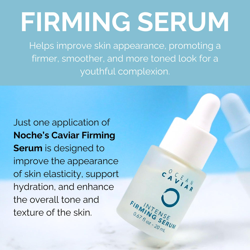 Noche Y Dia Caviar Serum application on skin for smoothing