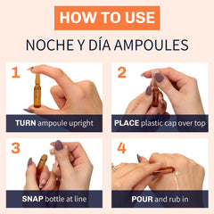 Noche Y Dia Vitamin C Ampoule Oil ingredients include biotin and niacinamide.
