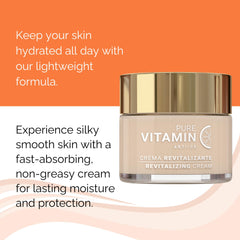 Noche Y Dia Vitamin C Cream texture close-up showing quick-absorbing feel.