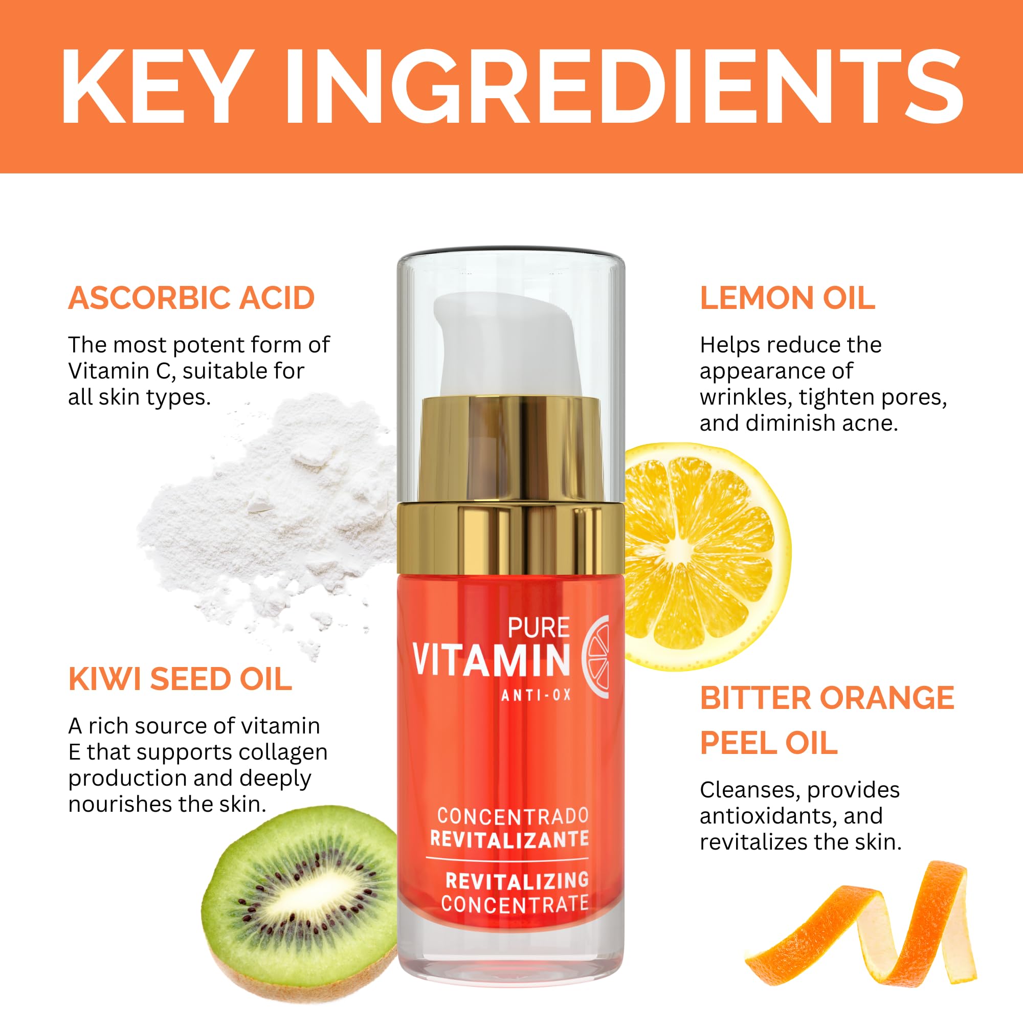 Noche Y Dia Vitamin C Serum texture detail, oil-based formula absorbed quickly.