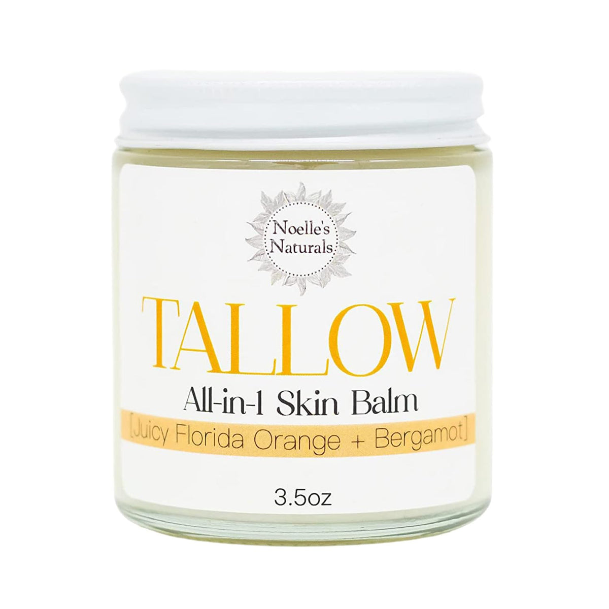 Noelle's Naturals Tallow Balm jar front, smooth moisturizing balm