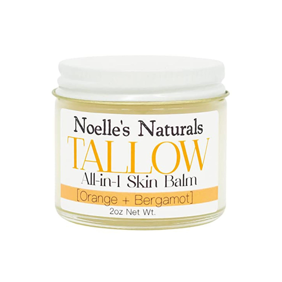 Noelle's Naturals Tallow Balm orange bergamot jar for daily moisture.