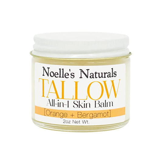 Noelle's Naturals Tallow Balm orange bergamot jar for daily moisture.
