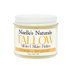 Noelle's Naturals Tallow Balm orange bergamot jar for daily moisture.