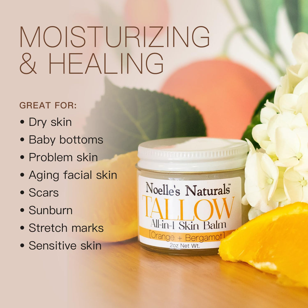Close-up of Noelle's Naturals balm texture for smooth, non-greasy absorption.
