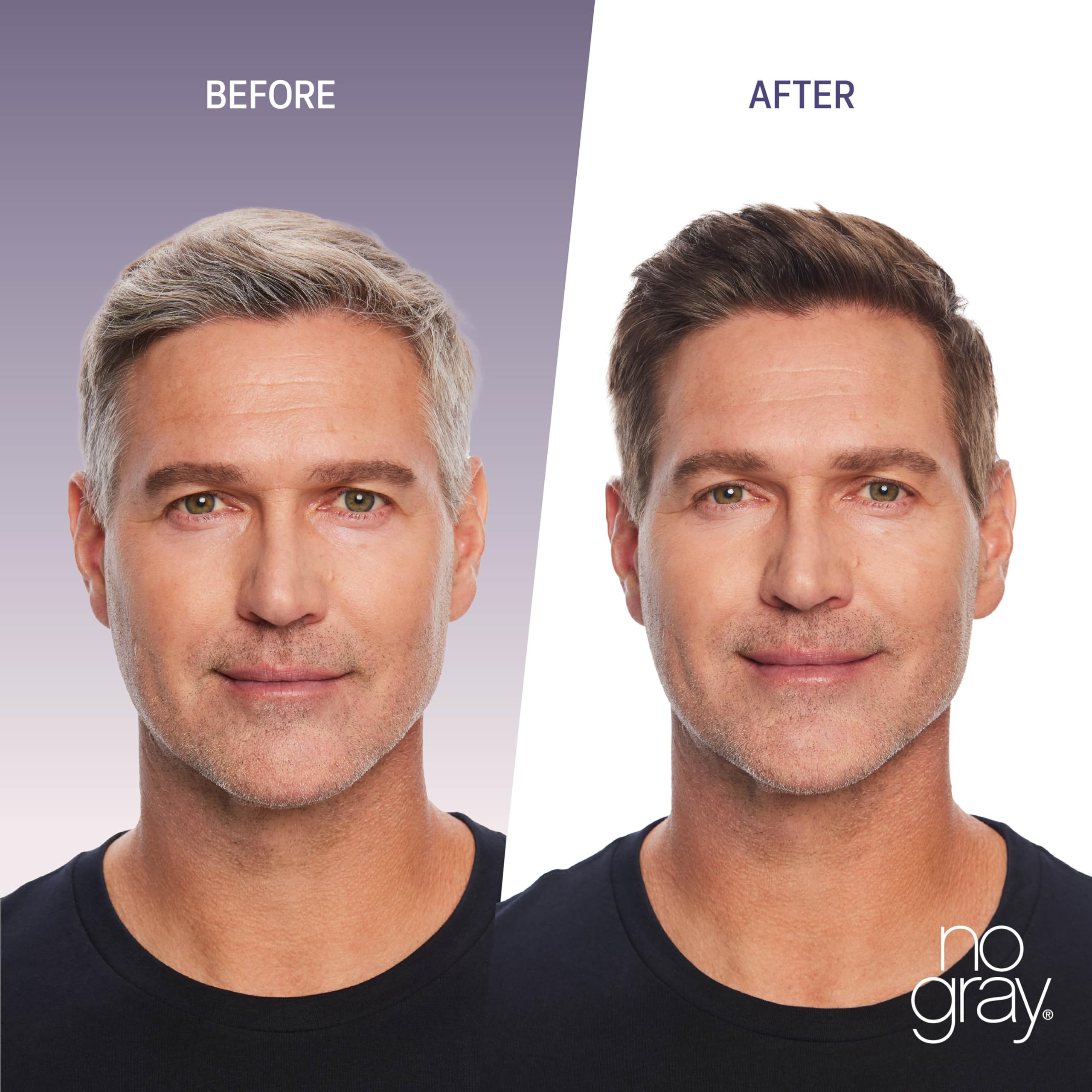 No Gray Hyaluronic Acid YouthRenew on hair strand for shine.