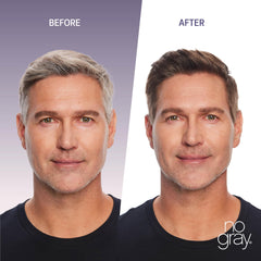 No Gray Hyaluronic Acid YouthRenew on hair strand for shine.