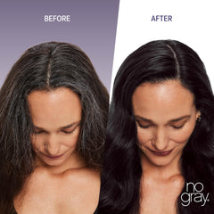 No Gray Quick Color Shampoo applying to hair for fast, even gray coverage.