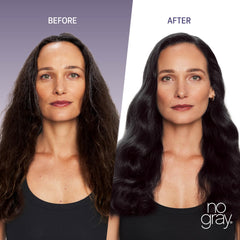 No Gray Quick Color Shampoo color mix in hand for precise one-step application.