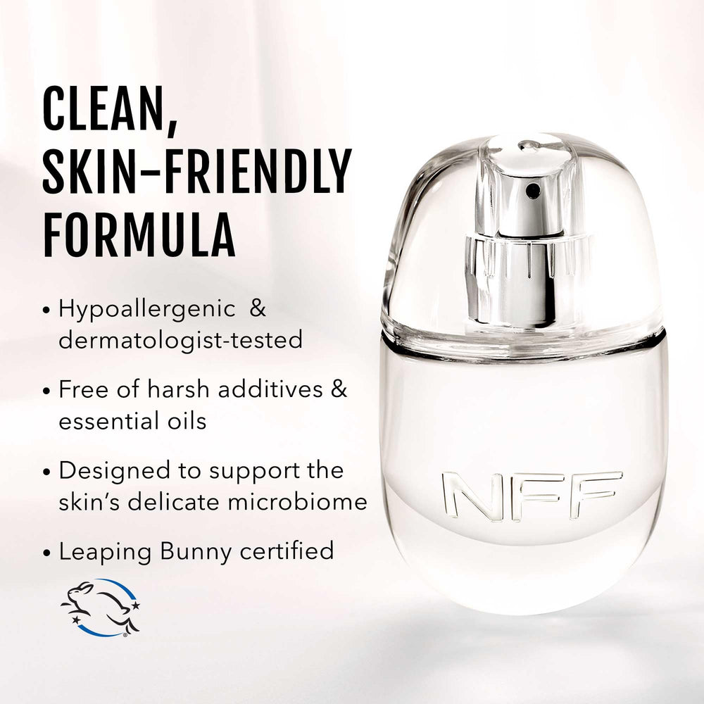 No Makeup Makeup No Fragrance Fragrance dermatologist-tested for sensitive users.