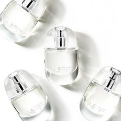 No Makeup Makeup No Fragrance Fragrance packaging design on shelf.