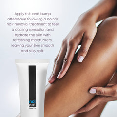 no-no smooth after treatment lotion packaging label emphasizing hair regrowth control