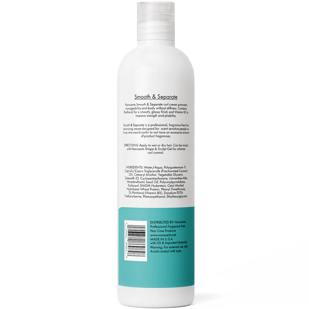 Nonscents fragrance-free curl cream image emphasizing USA-made fragrance-free product.