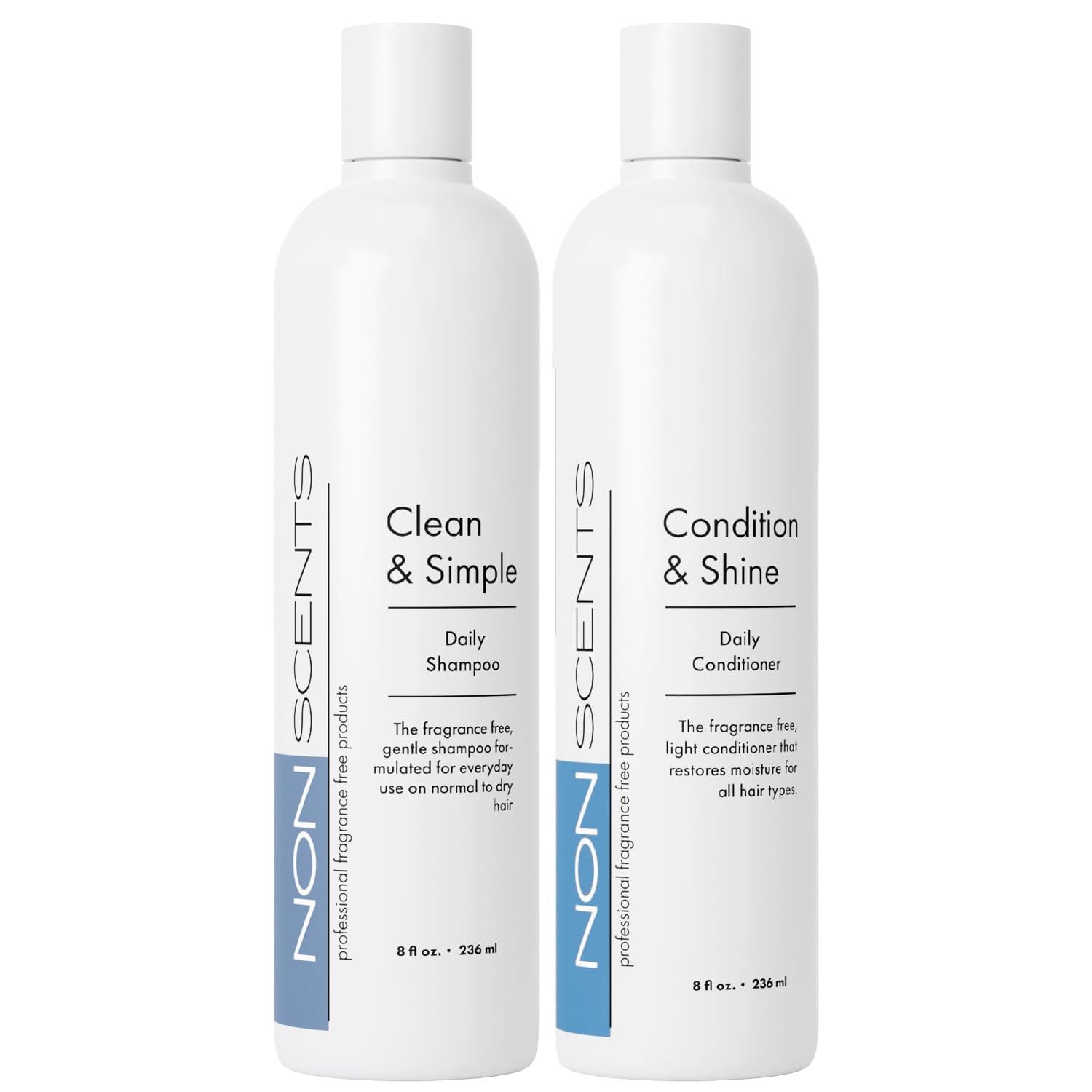 Nonscents fragrance-free shampoo bottle for sensitive scalps