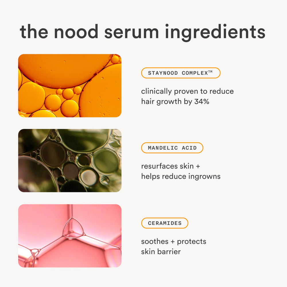 Nood Serum with colloidal oatmeal calms and soothes skin.