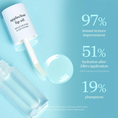 NOONI Appleclear Lip Oil glossy finish suggests natural shine and fullness.