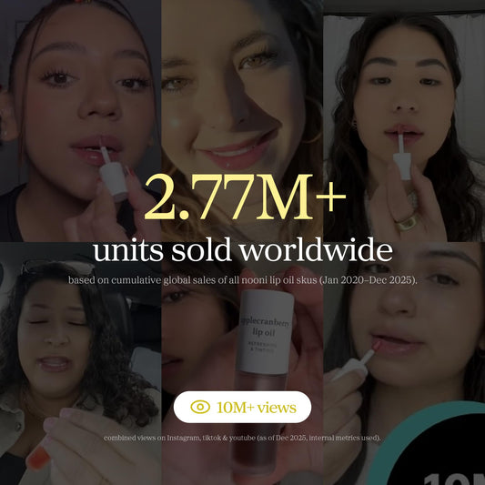 NOONI Applecoco lip oil gloss-like texture showing silky glow