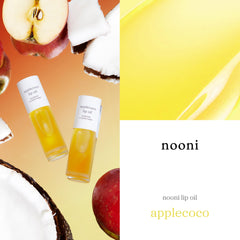 NOONI Applecoco lip oil close-up highlights tinted shine