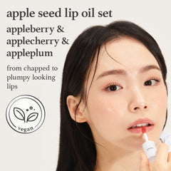 NOONI Applecherry lip oil swatch showing rosy tint and moisture