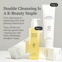NOONI Snow Aqua 0 LHA Cleansing Oil application on face.