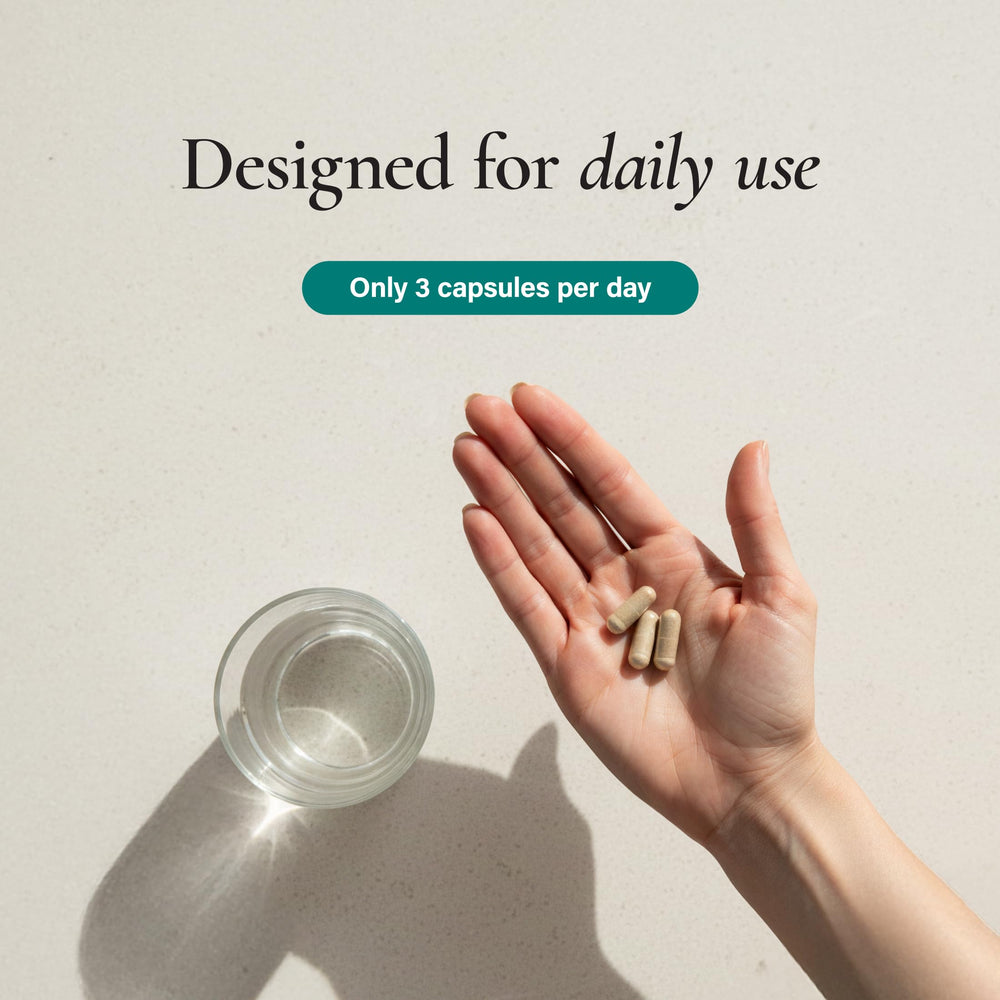 Noophoric bottle on bathroom shelf for daily routine