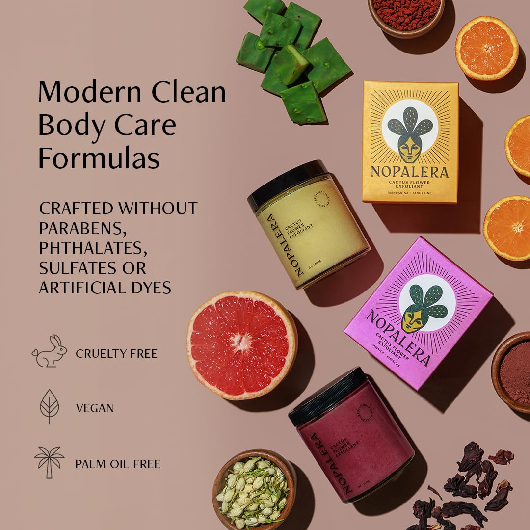 Nopalera cactus body polish Tangerine application ritual in shower