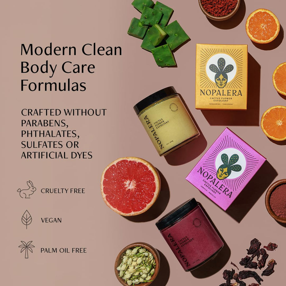 Nopalera cactus body polish Tangerine application ritual in shower