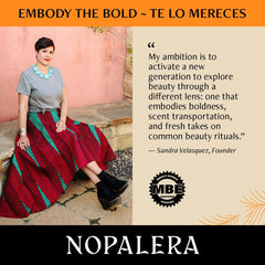 Nopalera logo with Tangerine polish on skin