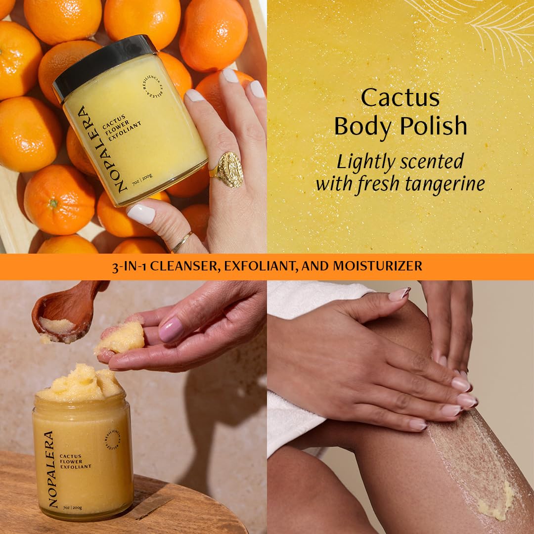 Nopalera cactus body polish Tangerine exfoliating particles reveal smoother skin