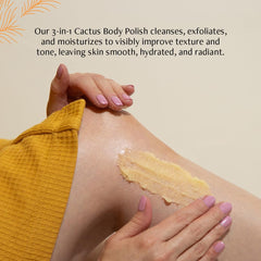 Nopalera cactus body polish Tangerine oil-swash smooth application