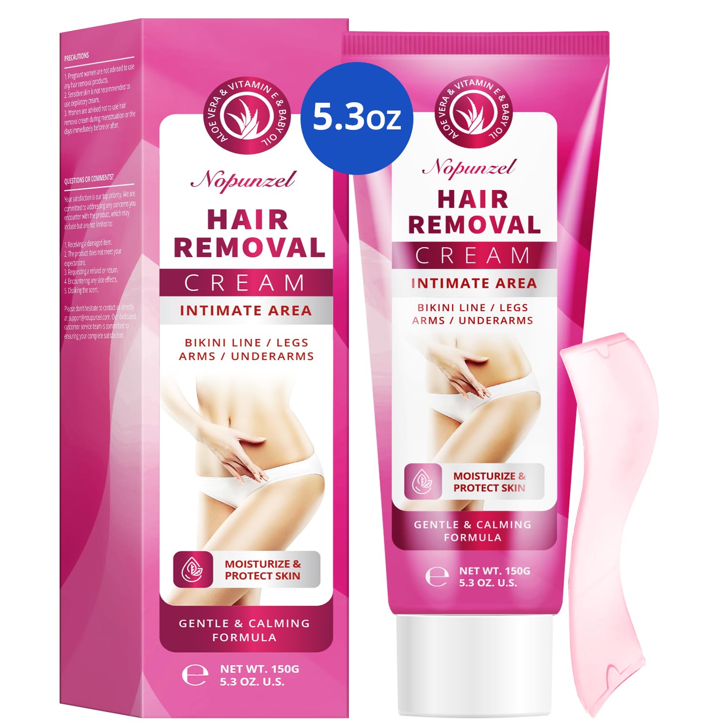 NOPUNZEL hair removal cream packaging for convenient at-home grooming.