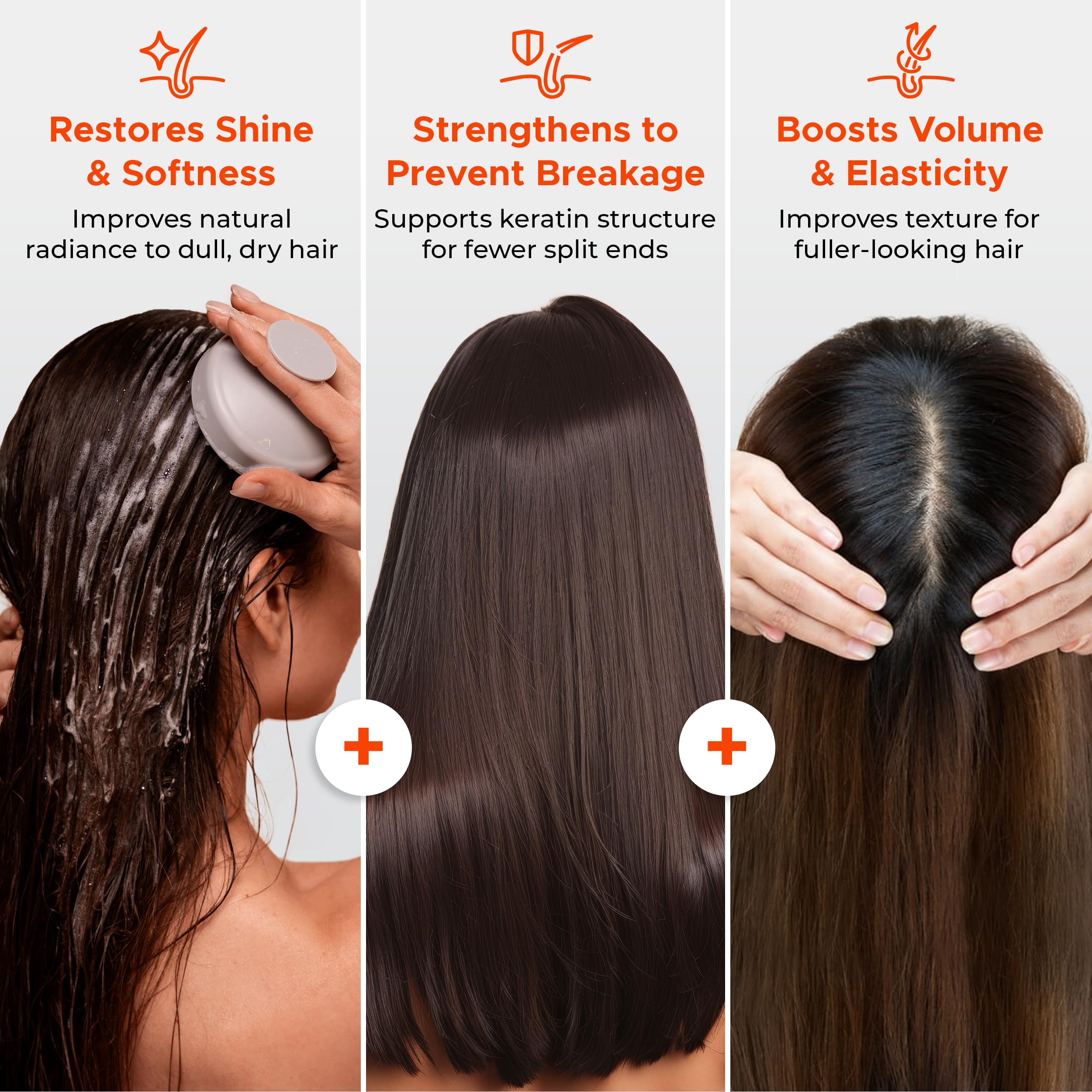 Nora Ross conditioner application showing easy detangling and smoothness.
