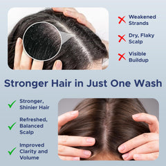 Nora Ross garlic extract shampoo foam lather demonstrates cleansing action