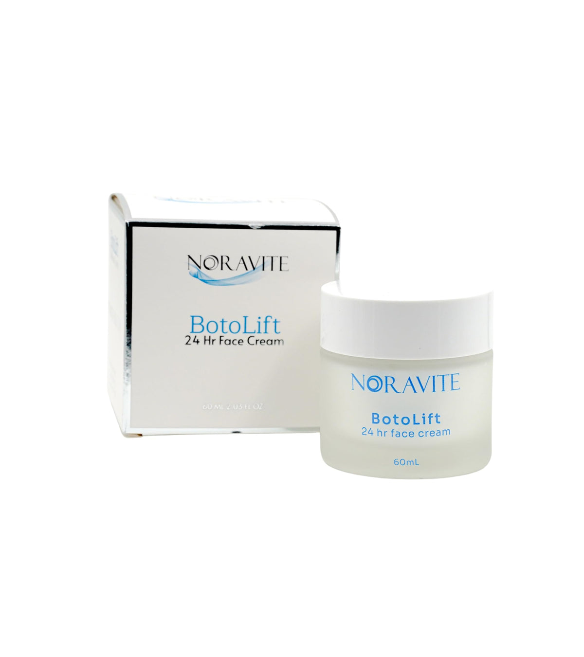 Noravite Botolift bottle pump showing easy daily application and hydration benefits