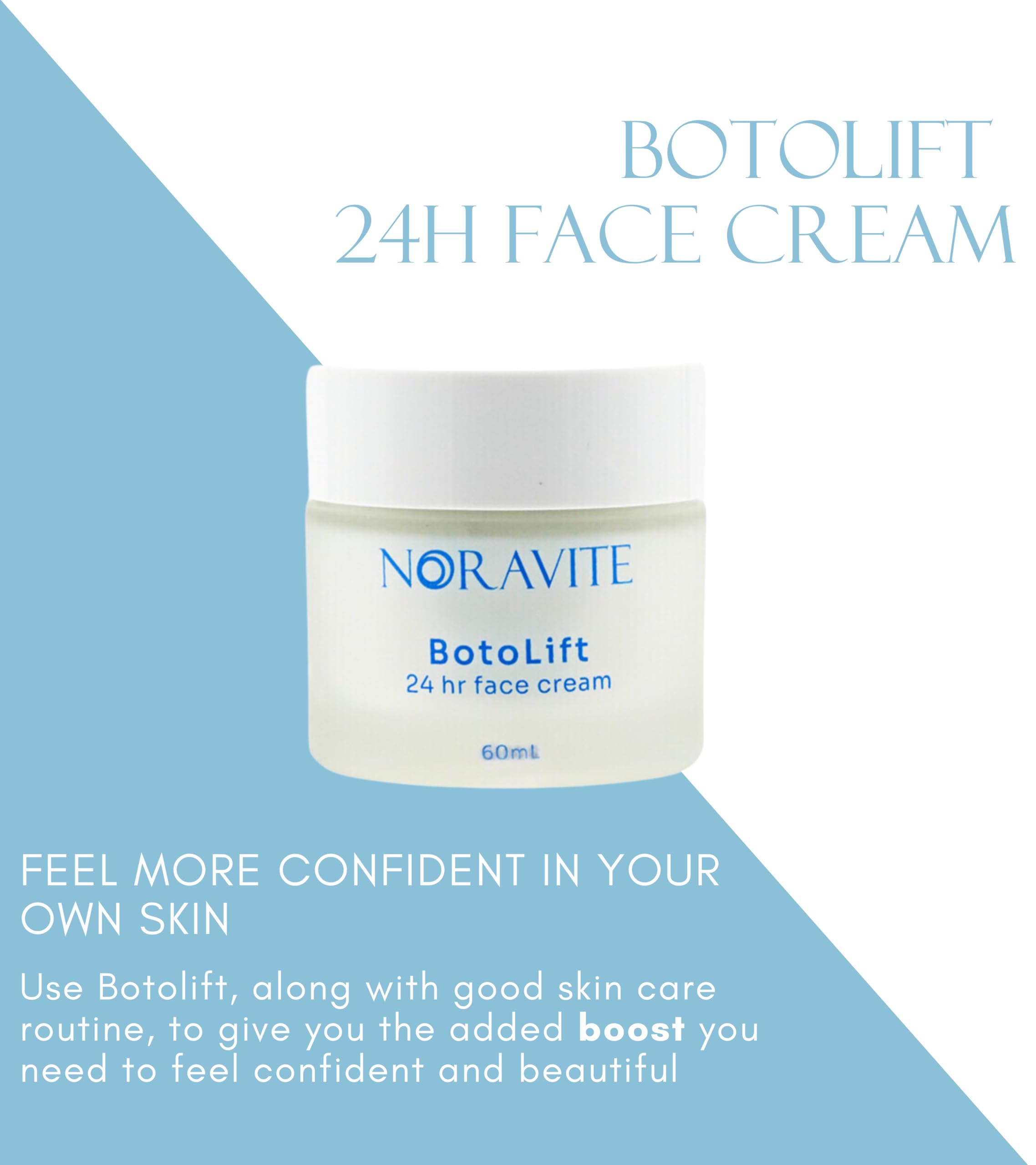Noravite Botolift moisturizing glow shows a dewy finish after morning use