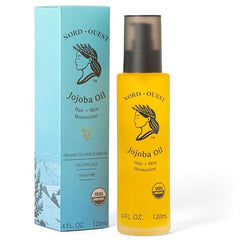 Nord-Ouest Organic Jojoba Oil bottle with pump for easy application