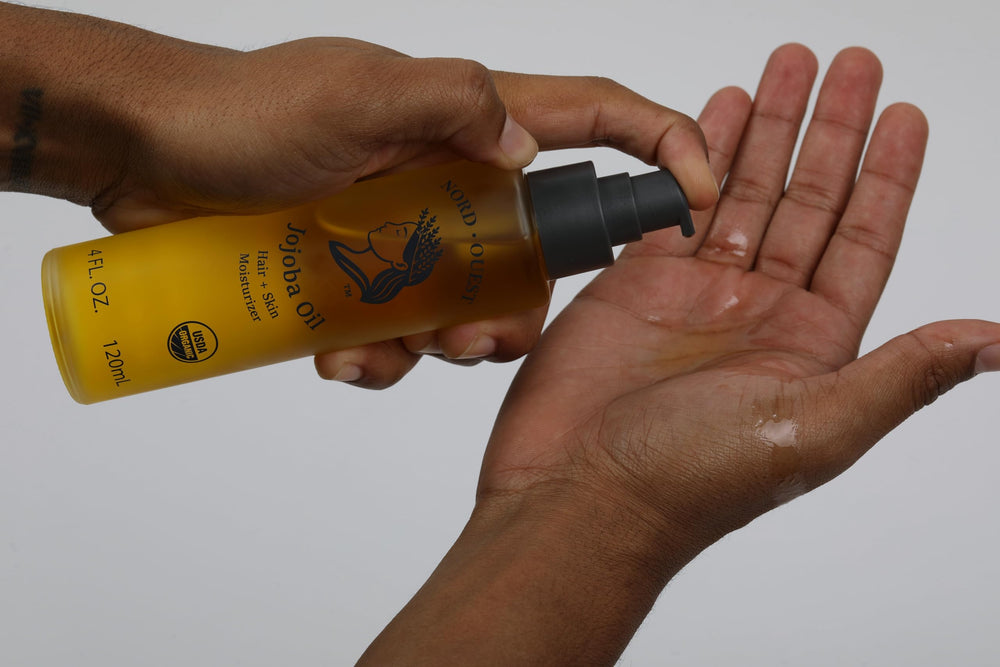 Hair care shot emphasizing shine and smoothness from jojoba oil
