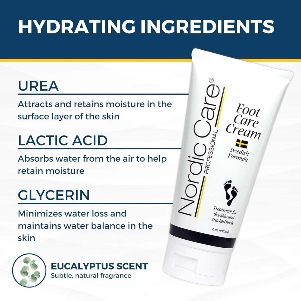 Nordic Care Foot Care Cream texture spread on skin without grease