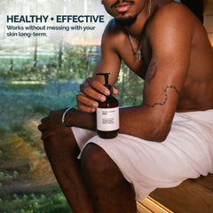Nordisk Element Body Serum for Men serum swirl demonstrates quick absorption.