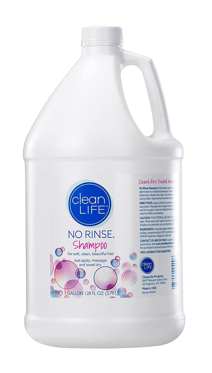 No-Rinse Shampoo bottle pour for rinse-free cleansing and easy grooming on the go