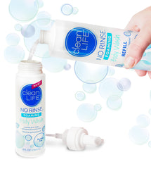 No-Rinse moisturizing foam leaves skin soft and refreshed after use.