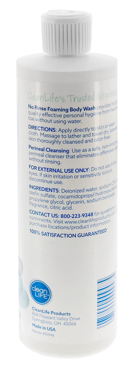 No-Rinse waterless foam cleanser in action for quick, rinse-free cleansing.
