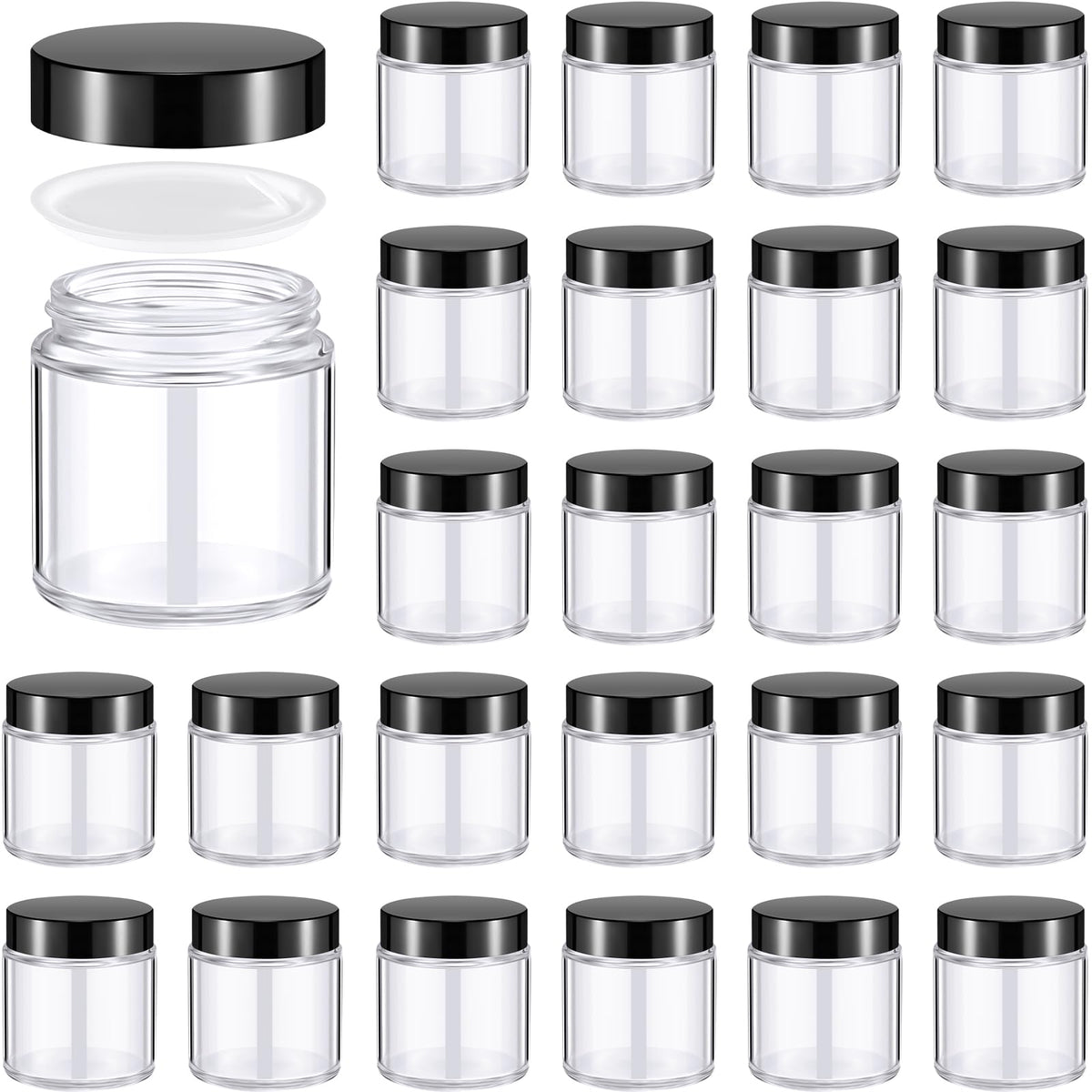 Norme 24-pack glass jars with lids for versatile storage and easy access