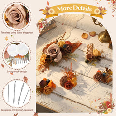 Norme handmade artificial flowers highlight natural elegance in any updo.