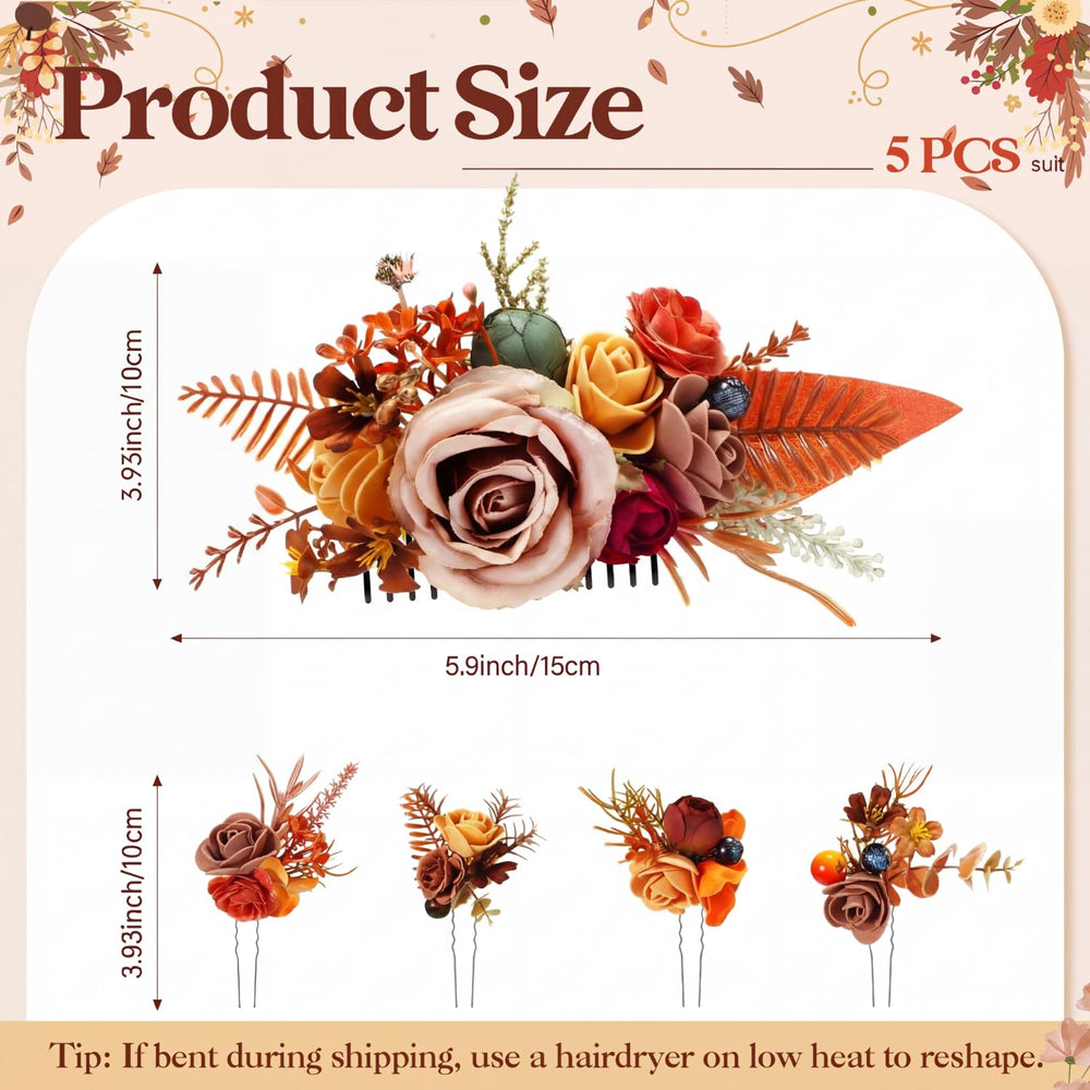 Norme boho hairpin rose detail adds vintage charm to bridesmaids' looks.