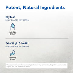 North American Herb & Spice Wild Bay Leaf Oil ingredients include organic bay leaf and virgin olive oil