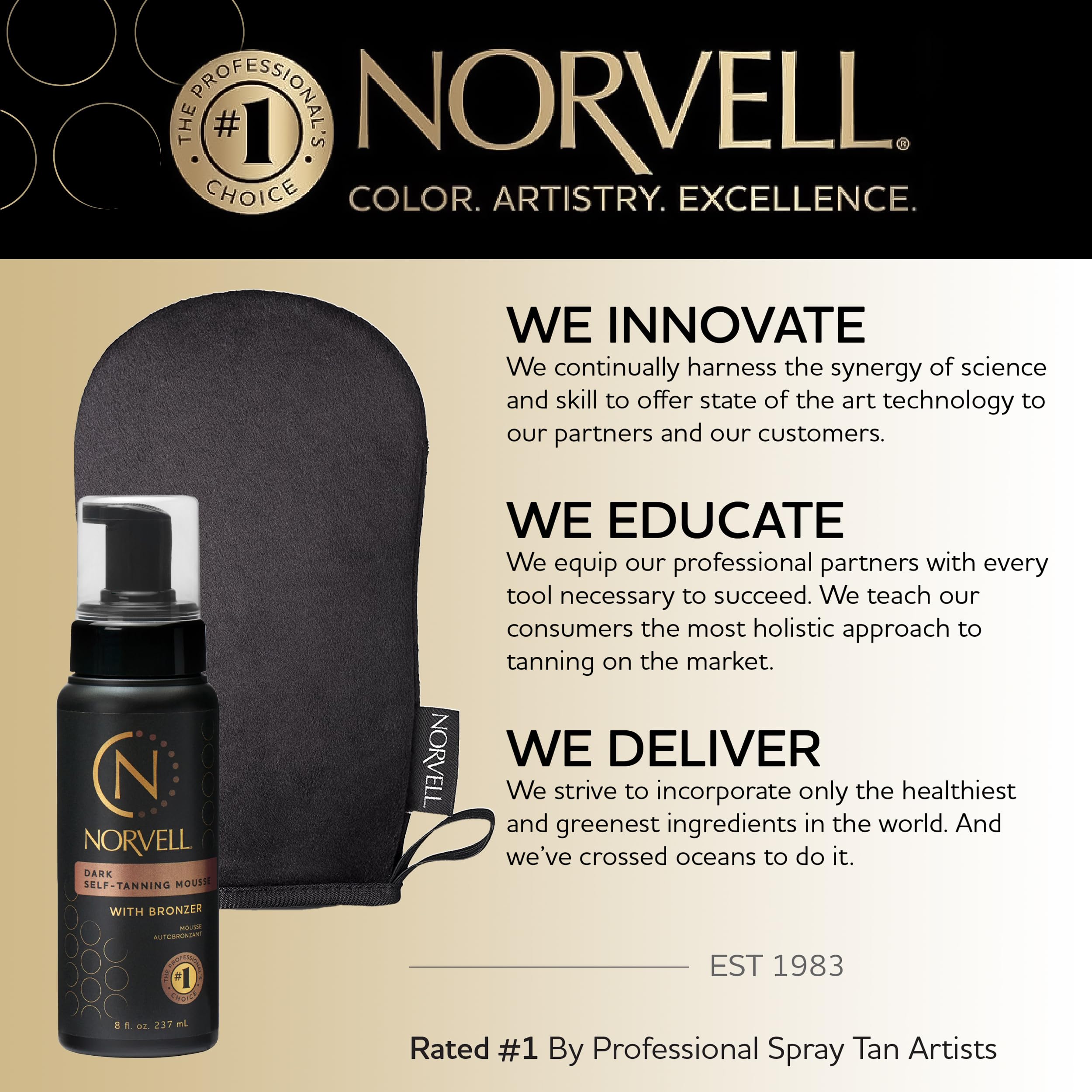 Norvell complete home tanning kit with mousse and mitt ready